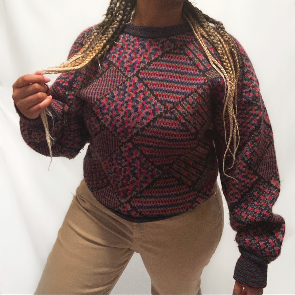 Vintage Multi-Color Patterned Sweater